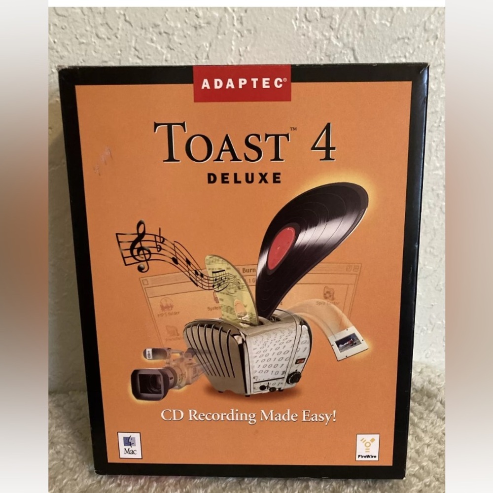 Adaptec Toast 4 Deluxe Software for Mac Big Box CD Recording